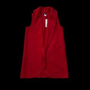 NWT Talbots Double Faced Red Wool Midi Topper Vest Size Medium Quiet Luxury $229